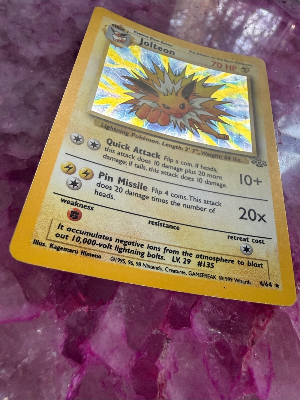 Wizards Jolteon Jungle 4/64 Holo Rare English 70 HP Stage1 (From 1999) - Picture 5 of 9